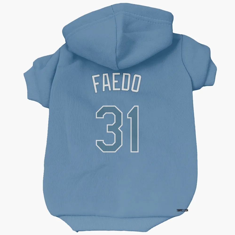 Tampa Bay Rays Alex Faedo Light Blue Pet Hoodie for Dog & Cat