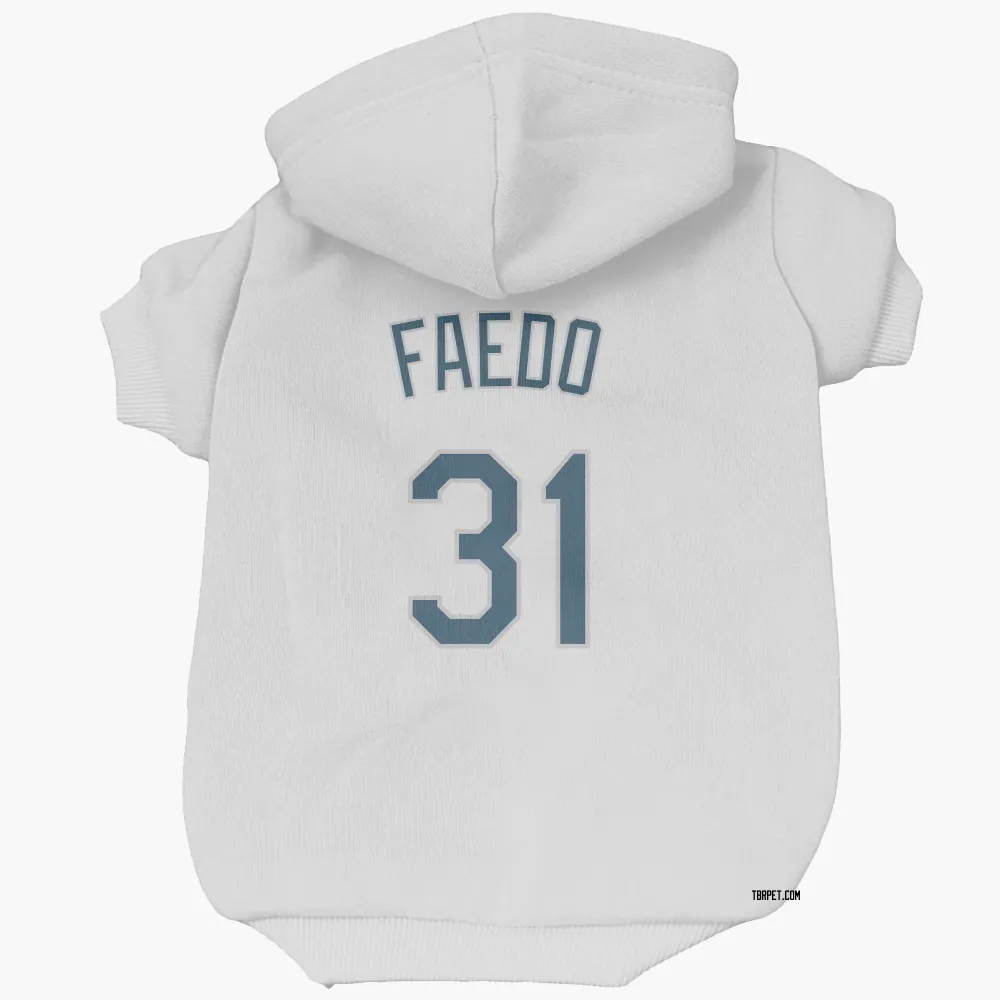 Tampa Bay Rays Alex Faedo White Pet Hoodie for Dog & Cat