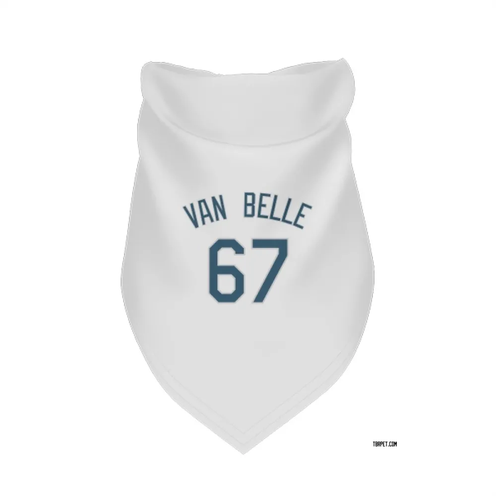 Tampa Bay Rays Brian Van Belle White Pet Bandana for Dog & Cat