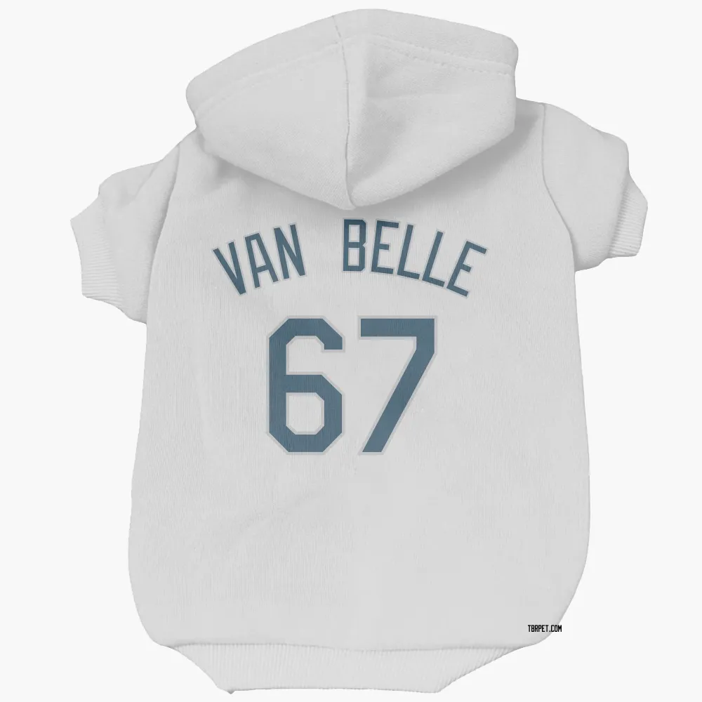 Tampa Bay Rays Brian Van Belle White Pet Hoodie for Dog & Cat