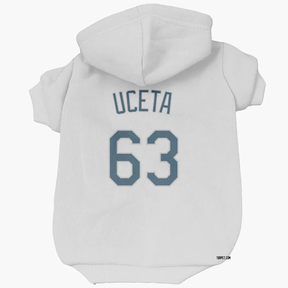 Tampa Bay Rays Edwin Uceta White Pet Hoodie for Dog & Cat