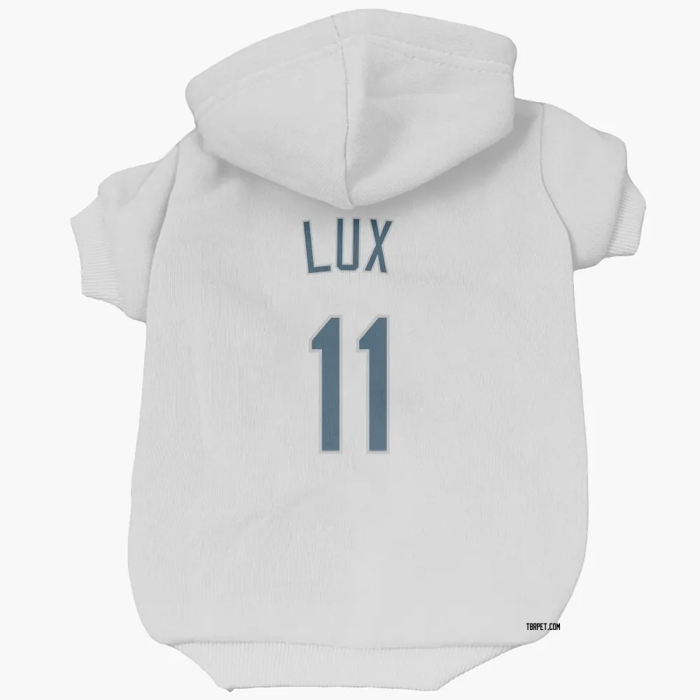 Tampa Bay Rays Gavin Lux White Pet Hoodie for Dog & Cat