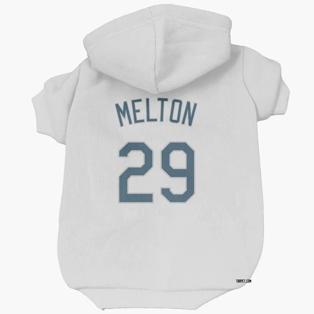 Tampa Bay Rays Jacob Melton White Pet Hoodie for Dog & Cat