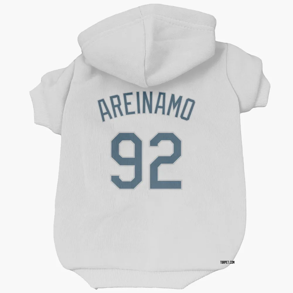 Tampa Bay Rays Jadher Areinamo White Pet Hoodie for Dog & Cat