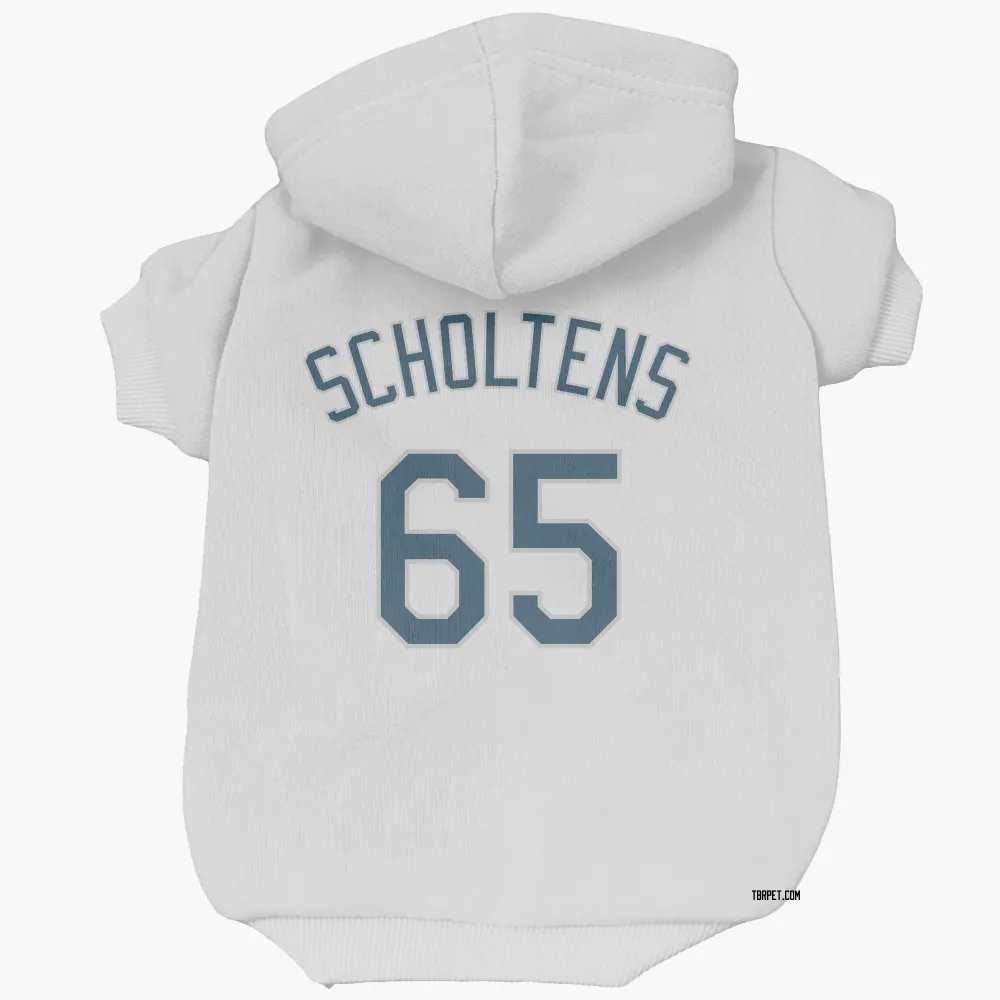 Tampa Bay Rays Jesse Scholtens White Pet Hoodie for Dog & Cat