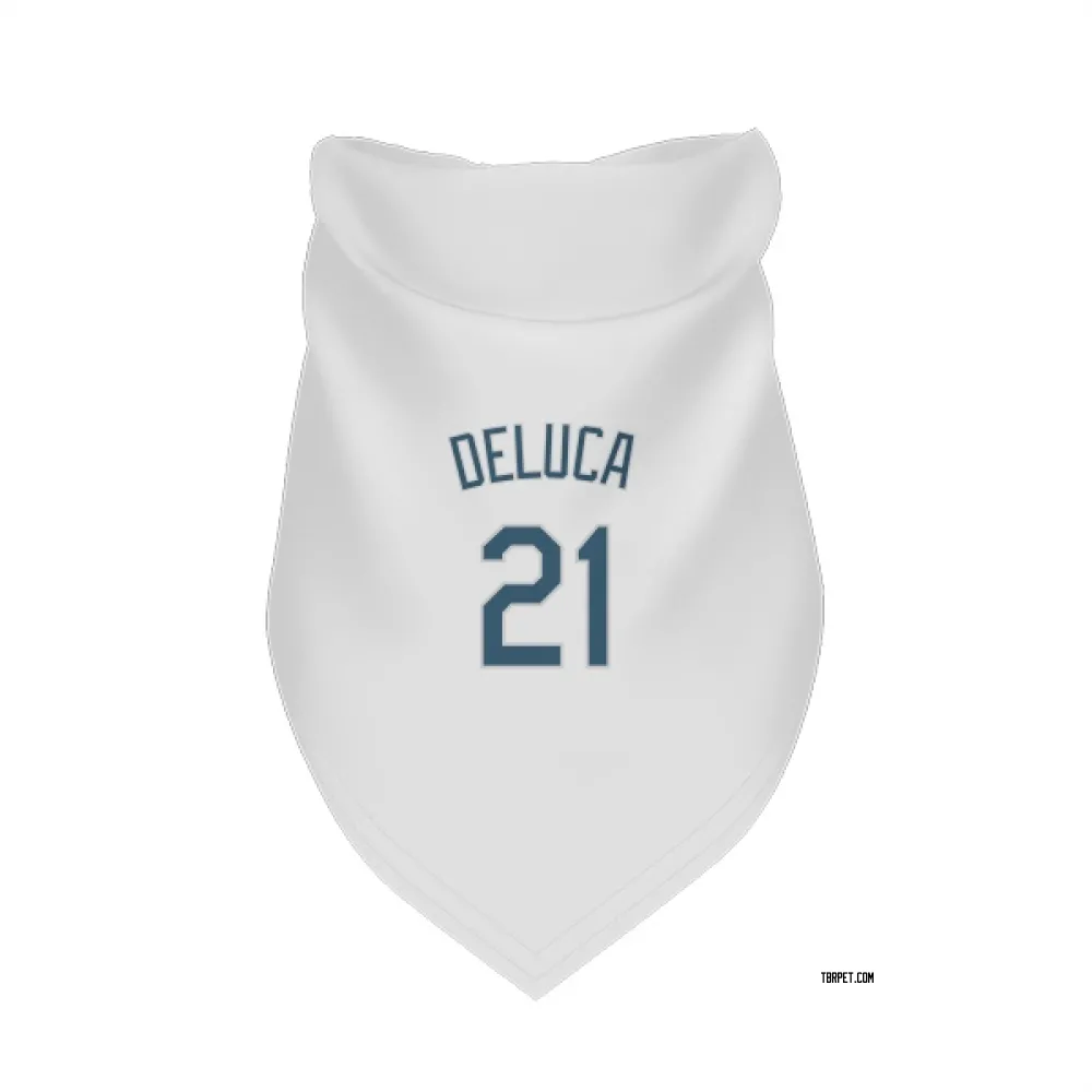 Tampa Bay Rays Jonny DeLuca White Pet Bandana for Dog & Cat