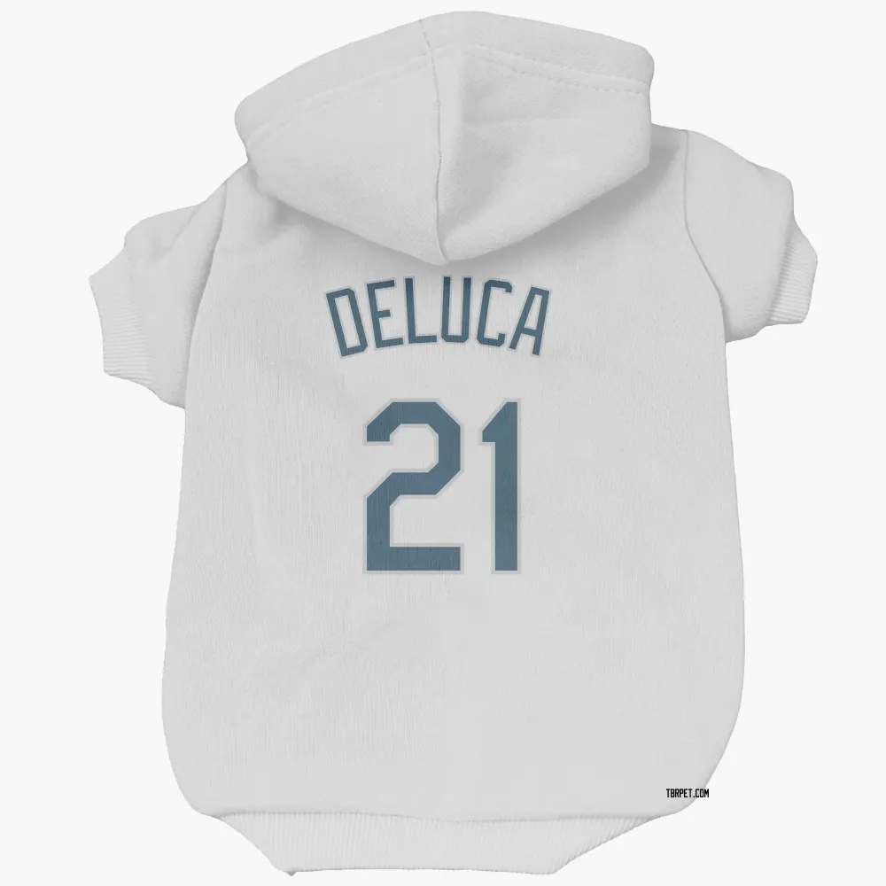 Tampa Bay Rays Jonny DeLuca White Pet Hoodie for Dog & Cat