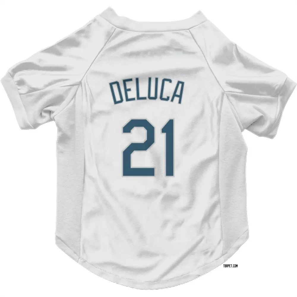 Tampa Bay Rays Jonny DeLuca White Pet Jersey for Dog & Cat