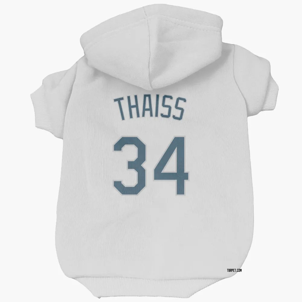 Tampa Bay Rays Matt Thaiss White Pet Hoodie for Dog & Cat