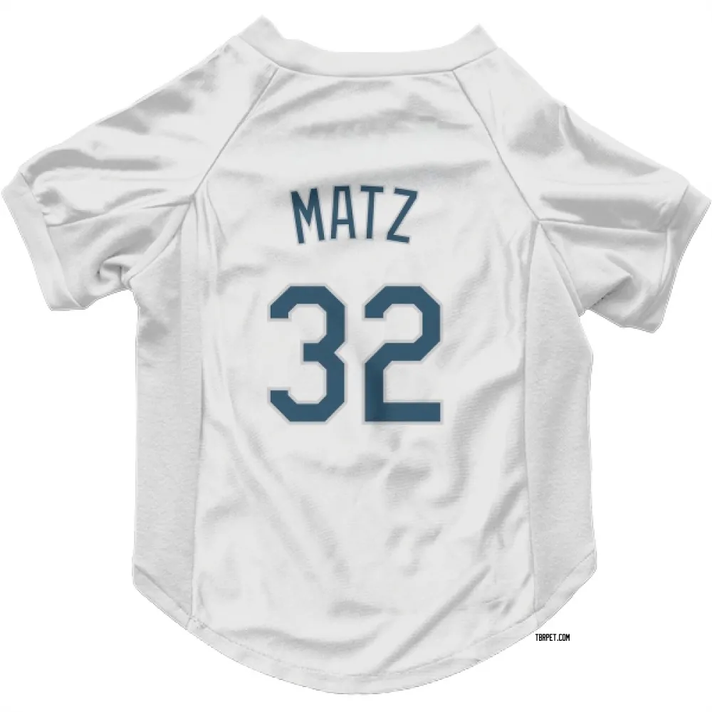 Tampa Bay Rays Steven Matz White Pet Jersey for Dog & Cat