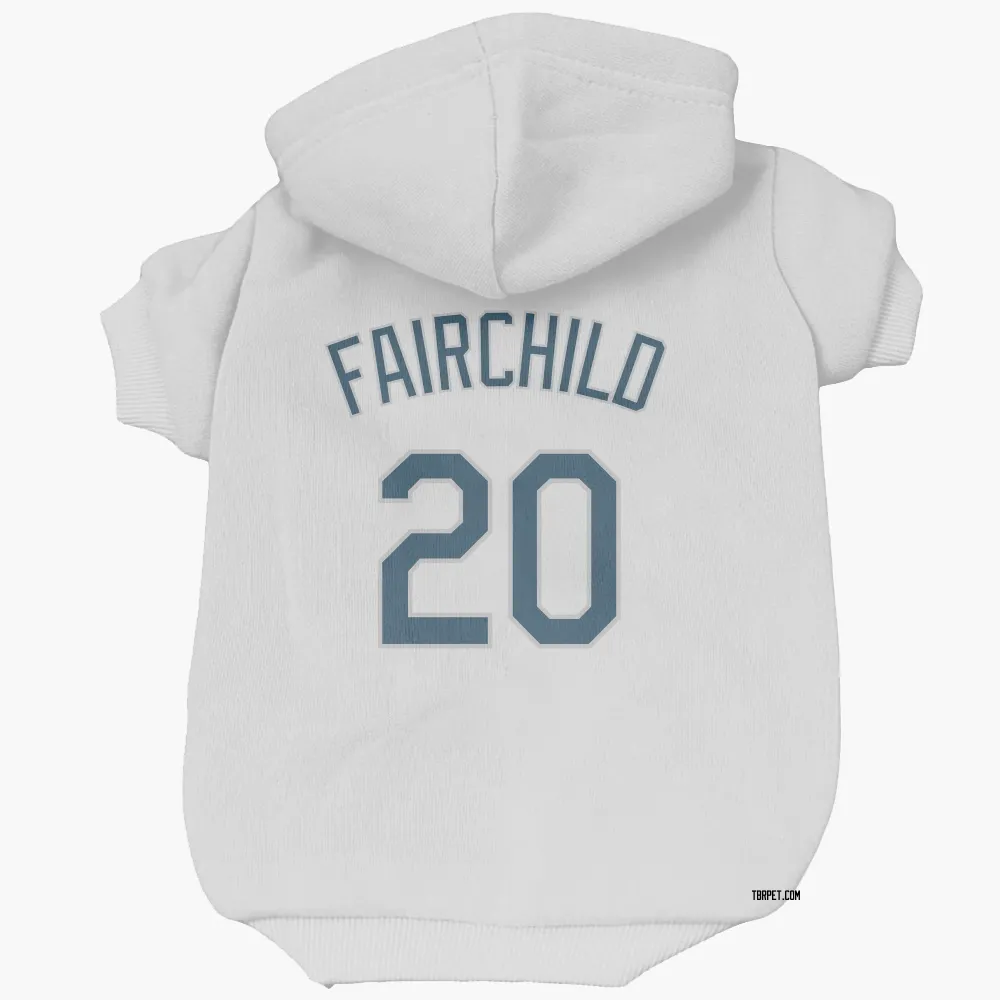 Tampa Bay Rays Stuart Fairchild White Pet Hoodie for Dog & Cat