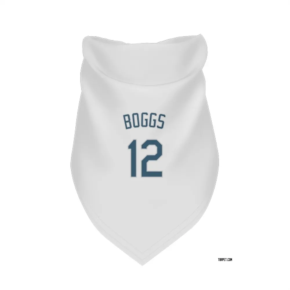 Tampa Bay Rays Wade Boggs White Pet Bandana for Dog & Cat