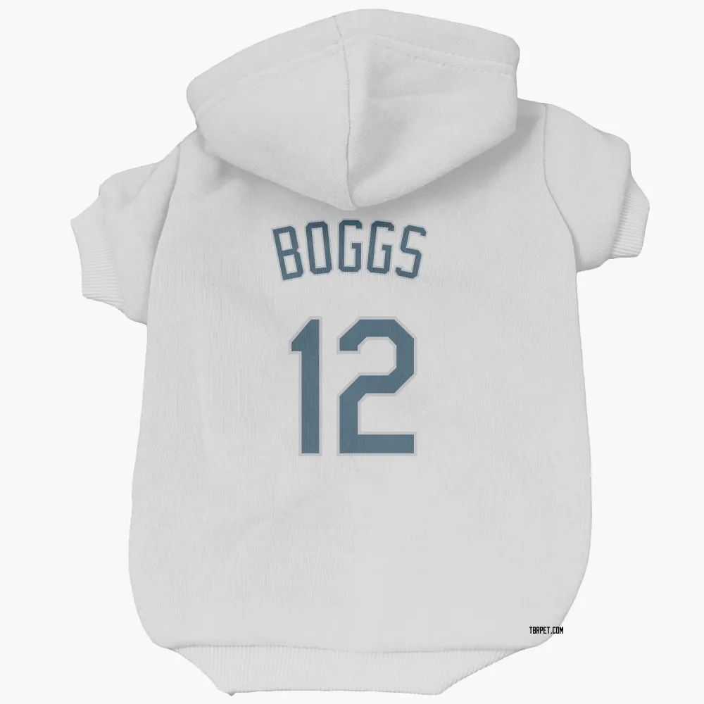 Tampa Bay Rays Wade Boggs White Pet Hoodie for Dog & Cat